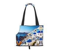 Santorini Sac de transport pour petits chiens, chats et lapins Motif île grecque