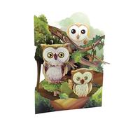 Santoro Carte à bascule 3D Pop Out 15,2 x 20,3 cm Motif chouettes