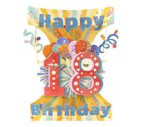 SANTORO Carte de vœux pop-up 3D - 18 - Happy 18th Birthday | Pour elle, pour lui, fête d'anniversaire, félicitations, anniversaire