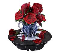 SANTORO Carte de vœux pop-up 3D Pirouette - Roses - Pour elle, pour maman, anniversaire, fête des mères, Saint Valentin (Bleu)