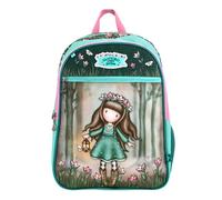 SANTORO Gorjuss Sac à dos scolaire pour fille 3 fermetures éclair d'origine Sac à dos élémentaire avec bretelles rembourrées, design Woodland Wildflower Grand sac à dos pour école et loisirs 33 x 44 x
