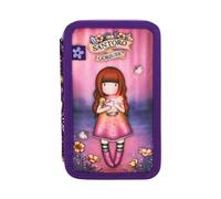 SANTORO Gorjuss Trousse d'école complète 3 fermetures éclair accessoires modèle fille avec 3 compartiments Livré avec crayons, marqueurs, règle, stylo fantaisie collection pour école (FIREFLY DAWN)