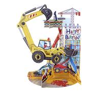 SANTORO Pendule, Carte De Vœux Pop-Up 3D - Digger - Pour Garçons, Enfants, Fils, Petits-Fils | Carte De Construction Pour Anniversaire