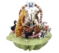 Santoro Pirouette Carte de vœux pop-up 3D - Chatons dans un panier - Pour elle, maman, fête des mères | Joli cadeau d'anniversaire pour les amoureux des chats