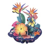 SANTORO Pirouette Carte de vœux pop-up 3D - Fleurs tropicales - Cadeau d'anniversaire pour elle, Saint-Valentin, maman, fille, épouse, petite amie | de remerciement |