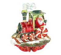 SANTORO Pirouette - Carte de vœux pop-up 3D - Train du Père Noël - Pour lui, elle, enfants - Père Noël