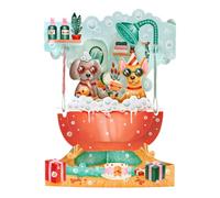 SANTORO Swing Card, Carte De Vœux Pop-Up 3D - Bain Pour Chien - Pour Elle, Pour Lui, Amoureux Des Chiens, Anniversaire