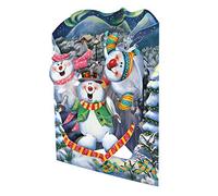 SANTORO Swing Card, Carte De Vœux Pop-Up 3D - Bonhommes De Neige - Pour Enfants, Famille, Anniversaire, Festif | Neige, Arbre de Noël, Ski, Planche À Neige, Sports D’Hiver