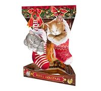 SANTORO Swing Card, Carte De Vœux Pop-Up 3D De Noël - Chatons Et Chats De Noël - Pour Enfants, Famille, Noël, Festif