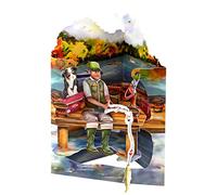 Santoro Carte de vœux pop-up 3D Swing Card – Pêche – Pour lui/papa, Anniversaire, Fête des Pères