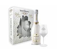 SANT'ORSOLA ICE Vin Demisec Petillant Italien avec verre dans une boîte cadeau - 1 Bouteille x 75 cl