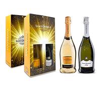 SANT'ORSOLA Prosecco DOC Extra Dry Millesime Sec + Asti DOCG Vin Petillant Doux Italien - 2 Bouteilles, 750 milliliters