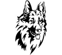 SANTPOT 20Cm (7,87In) Autocollant en Vinyle De Chien De Berger Allemand Autocollants De Voiture Imperméables Accessoires De Camion De Style De Voiture Noir/Argent (Glh1D24504)