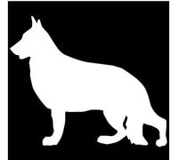 SANTPOT (2PCS) 22 Cm (8,6 Pouces) Autocollants De Voiture De Chien De Berger Allemand Silhouette Vinyle Décalque De Style De Voiture Décoration De Pare-Chocs Noir/Argent (Hg1Fs14825)