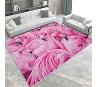 SANTPOT Animaux Flamme Rose Flamingo Machine Lavable Chauffeur De Zone De Pile Courte Mat De Sol Intérieur Non GLIP,