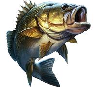 SANTPOT Autocollant De Dessin Animé De Pêche À Grande Bouche, Style Poisson, Voiture, Bateau, Kayak, Camion, Ordinateur Portable, Accessoires Extérieurs, Autocollants En Vinyle, 20cm X 20cm