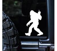 SANTPOT Autocollant De Personnalité Bigfoot Doigt du Milieu, Autocollant De Voiture en Vinyle Sasquatch Drôle Voiture Camion Camionnettes Mur Ordinateur Portable 20cm 2 pièces