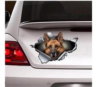 SANTPOT Autocollants De Voiture pour Chien Drôle 2 Pièces Autocollant De Berger Allemand De 20 Cm, Autocollant en Métal Déchiré, Autocollant De Berger Allemand, Autocollant De Chien（2Pcs）