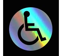 SANTPOT Fenêtre De Voiture Handicapé Fauteuil Roulant Handicap Ronde Fenêtre De Voiture Autocollants Réfléchissants Décoration PVC Mode Voiture Autocollant 2 pièces