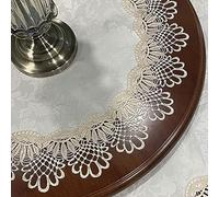 SANTPOT Nappes Faites À La Main en Dentelle Blanche pour Couvertures De Table Au Crochet Mariages Classiques Rose Vintage Chemin Brodé 4 Couleurs C (f Diamètre 140 Cm),B,Diamètre 110cm