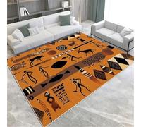SANTPOT Rapis Bruns Tapis Africain Tribal Paintes De Grottes,140 X 200 Cm