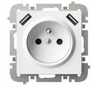 PRISE SIMPLE AVEC ALIMENTATION USB SANTRA/4188-10/EPN 230V 16A Elektro-Plast