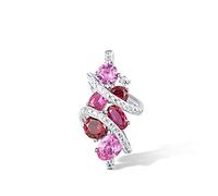 Santuzza Pendentif torsadé en argent sterling 925 avec oxyde de zirconium pour femme, Argent sterling Argent sterling Pierre précieuse, Rubis