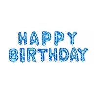 Sanu Belle Ballons en aluminium à pois bleus Happy Birthday 40,6 cm - Kit de bannière pour enfants, adultes, garçons, filles, joyeux anniversaire à pois bleus 201016