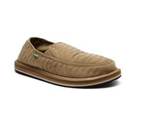 Sanuk Donny Mocassins matelassés pour homme | Chaussures à enfiler pour homme | Mocassins à enfiler pour homme | Semelle intérieure en mousse à mémoire de forme, vert olive, 40 EU