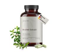 SANUTRA® Gélules de Brahmi hautement dosées - Extrait 5:1 avec 20% de bacosides, véganes, sans additifs, contrôlé contre les résidus, fabrication allemande, 180 gélules de 500 mg