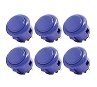 Sanwa Lot de 6 boutons poussoirs OBSF-30 d'origine 30 mm - pour jeux vidéo Arcade Jamma et console de jeux d'arcade (bleu foncé) à utiliser pour les machines de jeux d'arcade S @NWA