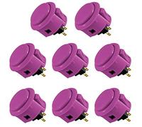 Sanwa Lot de 8 boutons poussoirs OBSF-30 d'origine 30 mm - pour jeux vidéo Arcade Jamma et console de jeux d'arcade (violet) S @ NWA