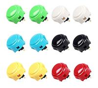 Sanwa S@NWA Lot de 12 boutons poussoirs originaux OBSF-30 30 mm pour jeux vidéo Arcade Jamma et console de jeux d'arcade