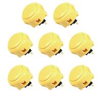 Sanwa S@NWA OBSF-30 Lot de 8 boutons poussoirs originaux pour jeux vidéo Arcade Jamma et console de jeux Arcade Jaune 30 mm