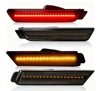 SANWAN Feux de position latéraux à LED compatibles avec Chevrolet Camaro 2010-2015. Références : 92246244, 92246245, 92246252, 92246253. Clignotants avant et arrière gauche et droit fumés (lot de 4).