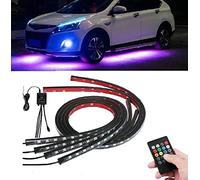 SANWAN Lot de 4 bandes lumineuses LED pour voiture avec contrôle vocal et châssis (2 x 90 cm + 2 x 120 cm)