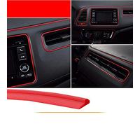 SANWAN Moulure intérieure de voiture, décoration universelle, ruban adhésif à rayures 10 m rouge ABS 3D avec outil rouge 5 m