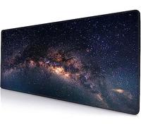 SANWUMIAN Grand tapis de souris de jeu avec bords cousus, sous-main galaxie, tapis de clavier XL étendu, base en caoutchouc antidérapant, 80 x 29 cm