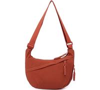 Sanxiner Sac à bandoulière croissant pour femme en nylon souple, spacieux, sac à bandoulière tendance 1-orange