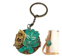 Sanxingdui Porte-clés - Design relique antique changeant de visage, pendentif culturel en bronze, accessoire de patrimoine artistique créatif pour sacs et voitures, porte-clés souvenir, bronze antique