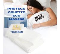 SANY Protège Couette Jetable 140X200 | Lot de 5 | Housse de Couette Economique | Anti Tâche - Anti Bactérie | | Blanc | Hygiène Literie Recommandé Tourisme