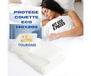 SANY Protège Couette Jetable 140X200 | Lot de 5 | Housse de Couette Economique | Anti Tâche - Anti Bactérie | | Blanc | Hygiène Literie Recommandé Tourisme