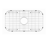 SANYCASA Grille d'évier de cuisine en acier inoxydable - 66 à 0,3 x 35,6 à 1 cm - Protection d'évier pour évier à cuve unique - Drainage central, rayon d'angle de 7,6 à 1,3 cm, grille d'évier durable