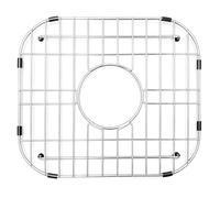 SANYCASA Grille d'évier de cuisine en acier inoxydable - Protection d'évier de 35,6 à 1,4 x 30,5 à 2,2 cm pour bols simples et doubles - Drainage central, rayon d'angle de 7,6 à 1,3 cm, grille d'évier