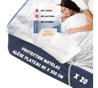 SANYGIENE | Alèse Jetable Plateau 80 X 200 cm | Protège Matelas Non Imperméable | Lot de 20 Alèses 80 X 200 cm | Lit 1 Place | Protection Recommandée Tourisme