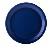SANYGIENE Assiette Carton Jetable Bleu Marine | Kit 50 Assiettes Rondes Rigides 18 cm | 100% Biodégradable et compostable | Vaisselle Economique | Fromage, Dessert - Traiteur et Pique Nique