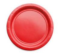 SANYGIENE Assiette Carton Rouge | Lot de 50 Assiettes Rondes Rouges 18 cm | 100% Biodégradable et compostable | Vaisselle Jetable Economique | Fromage, Dessert ou Traiteur Cocktail