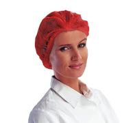 SANYGIENE | Charlotte Rouge Protection Cheveux | Lot de 500 Charlottes Elastiques à Clip | Non Tissé - Sans Latex | Diamètre 48 cm | Loisirs - Restauration - Esthétique - Agro-Alimentaire