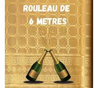 SANYGIENE Nappe Papier Damassé Or Jetable | Effets Tissu - Déperlant - Lumineux | Largeur 1,20 m | Décoration Tables de Fêtes (Noel - Réveillon) | Jusqu'à 20 Personnes (Rouleau de 6 mètres)