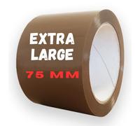 SANYGIENE Rouleau Adhésif Extra Large | Marron | Emballage - Expédition - Déménagement | 75 mm X 100 m | Extra Long - Résistant | Kit de 6 Rouleaux | Epaisseur 48 microns | Silencieux